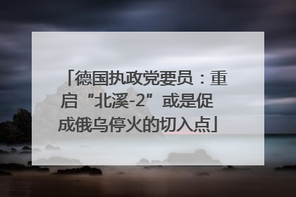 德国执政党要员：重启“北溪-2”或是促成俄乌停火的切入点